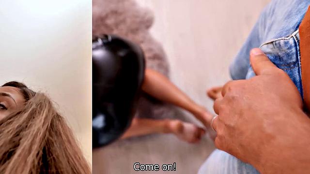 STUCK4K. Naughty dude takes advantage of his hotties sticky situation