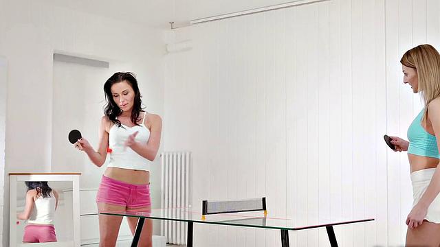 Watch this blonde mature brunette take a hard pounding from Sore Loser's sneaker-clad pussy