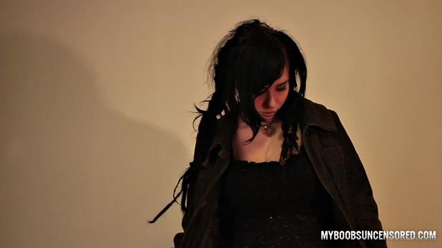 Goth Babe With Pierced Nipples Dancing