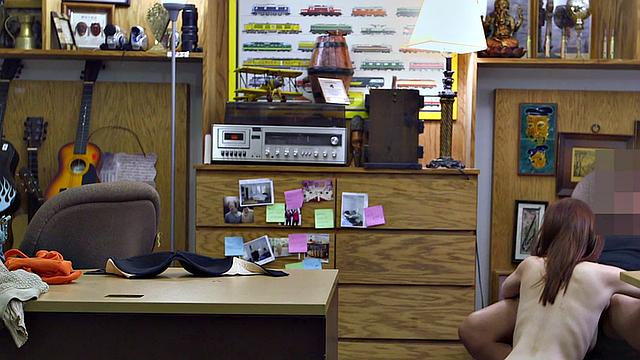 Shop owner gets BJ from big-titted customer before doggystyle