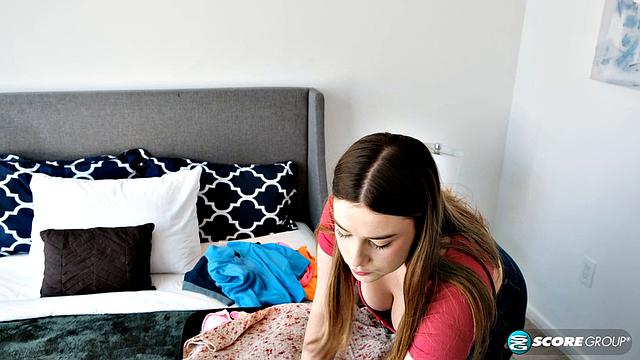 Mallory, 18, returns to film her first masturbation scene. She's playing with