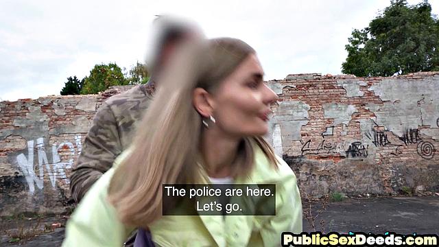 Cutie petite babe fucked by stranger