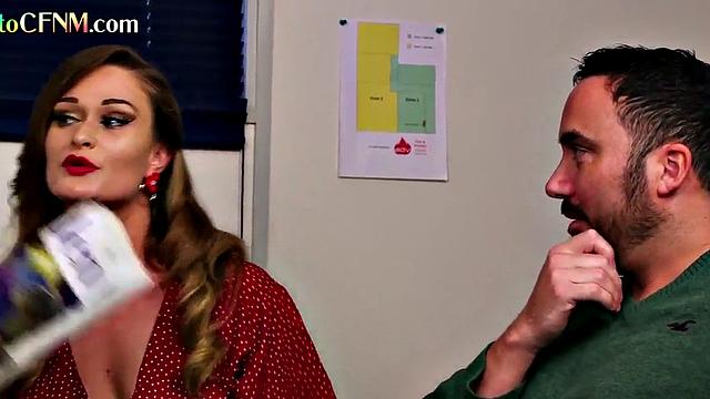 CFNM doms suck waiting room cock in group blowjob