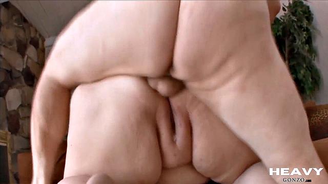 Gonzo fat slut fucked by 2 old cocks