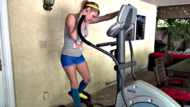 Cute blonde teen plays with her pussy solo