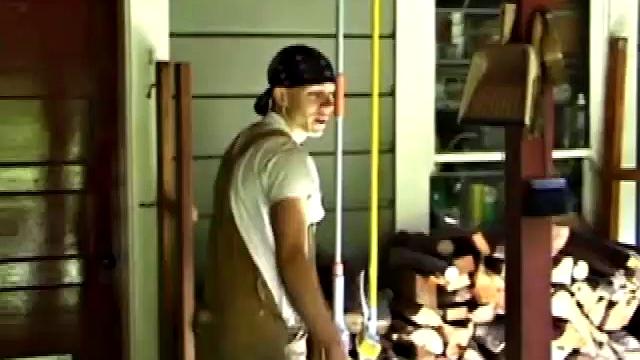 Shane finishes up yard work and heads to bedroom for self pleasuring. Strips naked, works up a boner, enjoys a jerk off session, ends with shooting onto face