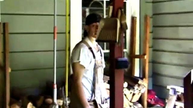 Shane finishes up yard work and heads to bedroom for self pleasuring. Strips naked, works up a boner, enjoys a jerk off session, ends with shooting onto face