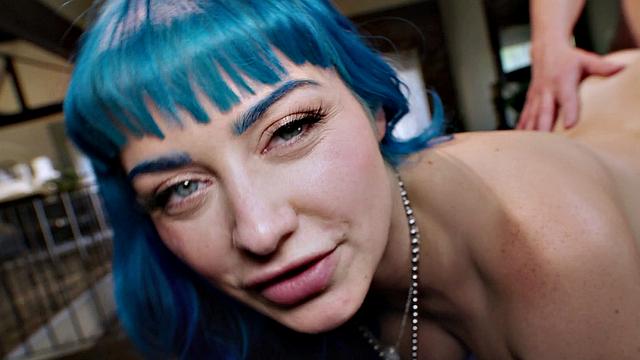 ADULT TIME - Blue Haired PAWG Jewelz Blu Takes HUGE CREAMPIE In Gaping Asshole FULL SCENE