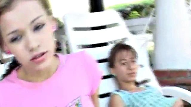 Pussy teasing teen plays with babe