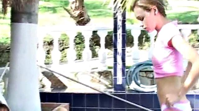 Pussy teasing teen plays with babe