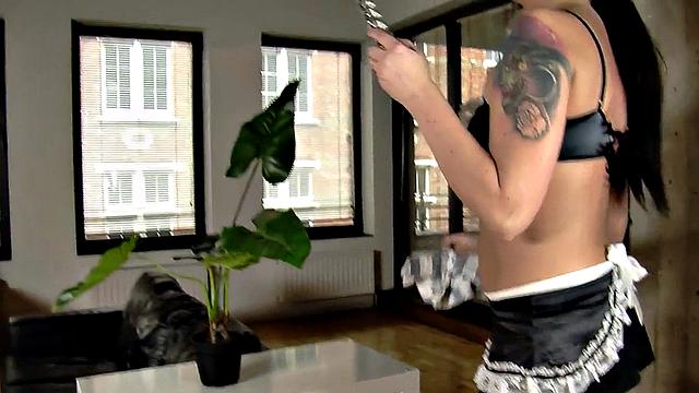 Anal maid banged by big black cock in tight ass