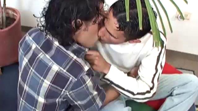 Latin boys Junior and Joshua are sitting on the floor, each knowing what the other wants. It isn't long before the clothes strip off and the big dicks flop out.