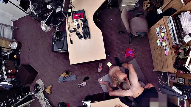 Pawnshop customer drilled in office in doggystyle