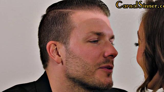 Sinful petite babe pleases lover with tight pussy