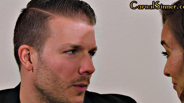 Sinful petite babe pleases lover with tight pussy