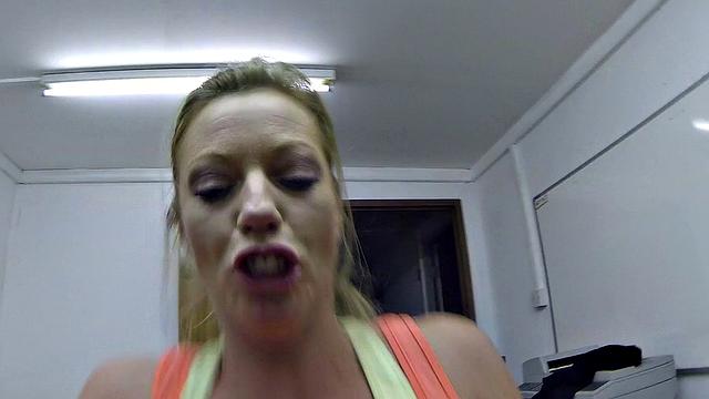 Naughty MILF gets pulled over and drilled hard in the office