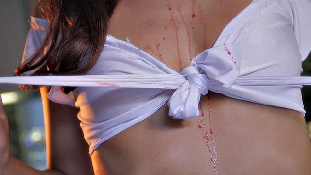 Petite Young Redhead Vanna Bardot Plays With Her Food In A Messy Striptease Before Masturbating