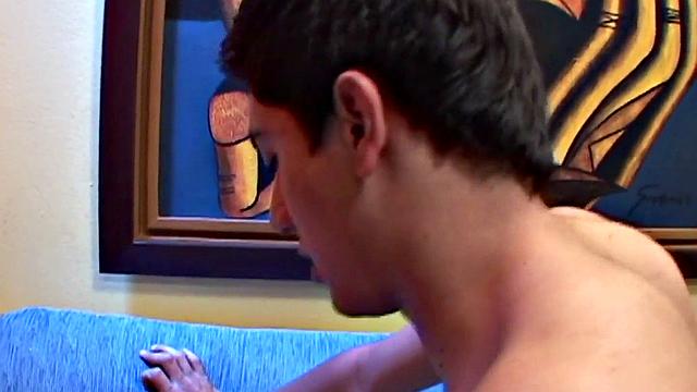 Spanish twink gets fucked while voyeur jerking