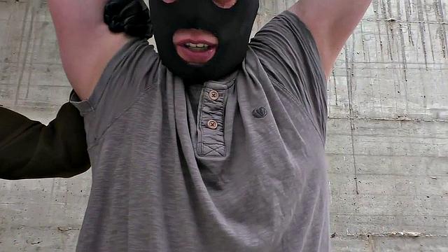 Army CFNM femdoms enjoy outdoor BDSM ballbusting of the sub