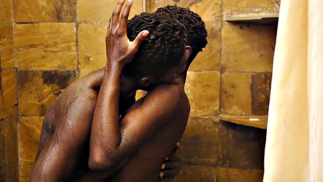 African twink blows uncut cock before bareback