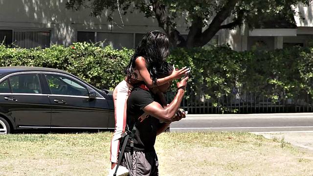 Tiny Petite Ebony Spinner Mini Stallion Fucks Big Black Cock!