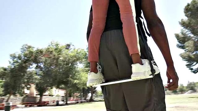 Tiny Petite Ebony Spinner Mini Stallion Fucks Big Black Cock!