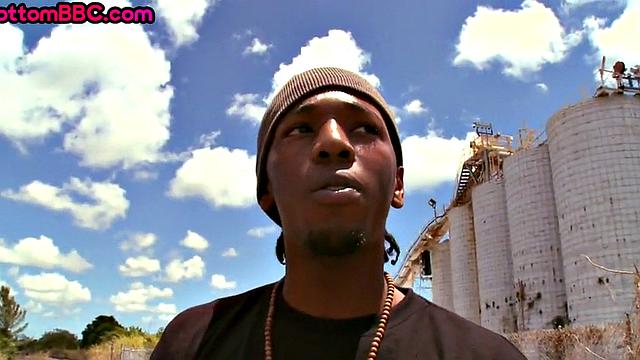 Outdoor Black thug pounded after sucking white cock