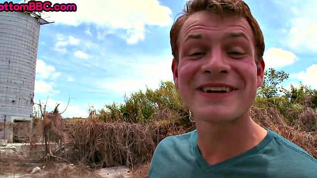 Outdoor Black thug pounded after sucking white cock