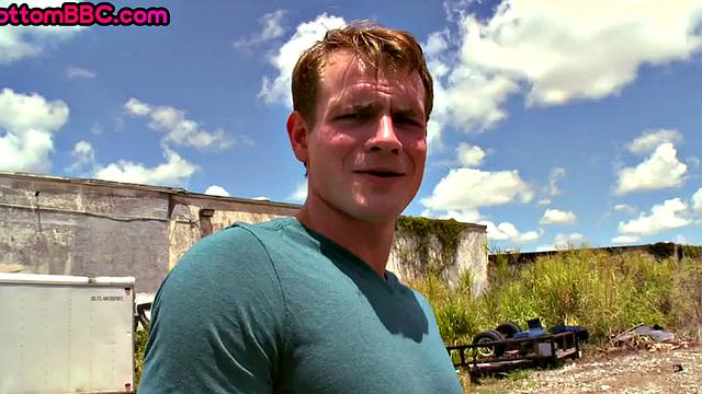 Outdoor Black thug pounded after sucking white cock