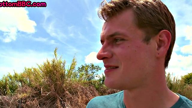 Outdoor Black thug pounded after sucking white cock