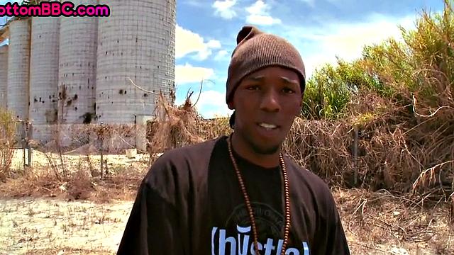 Outdoor Black thug pounded after sucking white cock