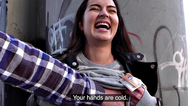 Russian babe pulled into giving blowjob before outdoor action