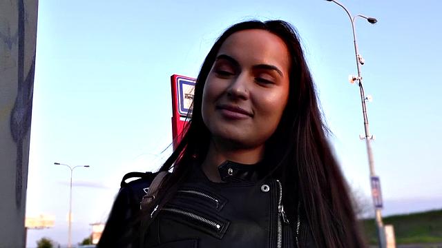 Russian babe pulled into giving blowjob before outdoor action