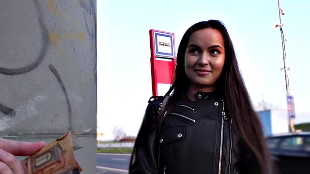 Russian babe pulled into giving blowjob before outdoor action