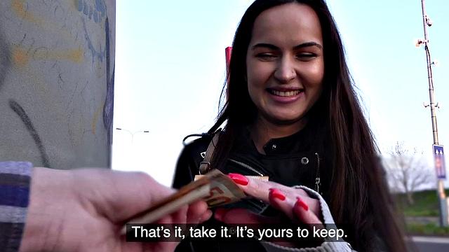 Russian babe pulled into giving blowjob before outdoor action