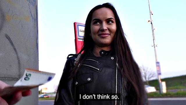 Russian babe pulled into giving blowjob before outdoor action