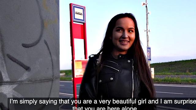 Russian babe pulled into giving blowjob before outdoor action