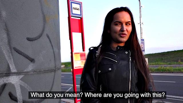 Russian babe pulled into giving blowjob before outdoor action