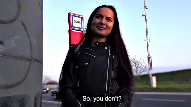 Russian babe pulled into giving blowjob before outdoor action