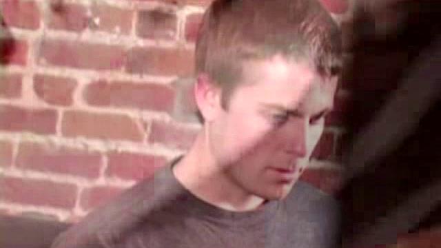 It doesn't take long for Holden Slayer to strip off his clothes and work up a boner. Once hard he strokes his cock and plays with his balls to coax out a huge cum load.