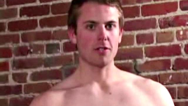 It doesn't take long for Holden Slayer to strip off his clothes and work up a boner. Once hard he strokes his cock and plays with his balls to coax out a huge cum load.