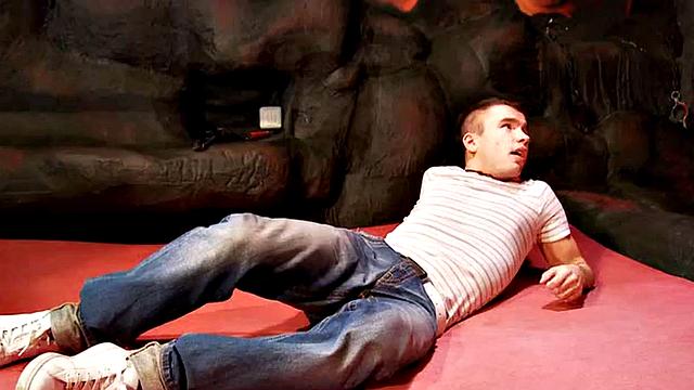 Femdom chicks peg bondage guy in BDSM 3some