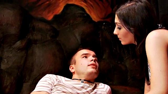 Femdom chicks peg bondage guy in BDSM 3some