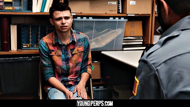 Horny men in the backroom work each other over until they both shoot big loads
