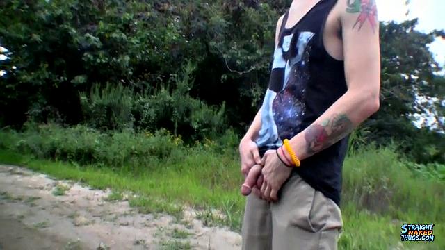 Outdoor Stroking With Straight Sean - Sean Johansen