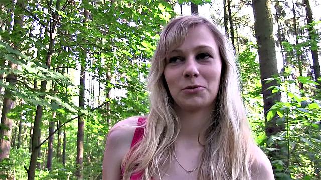 Blonde fucks a stranger for cash