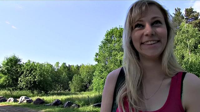 Blonde fucks a stranger for cash