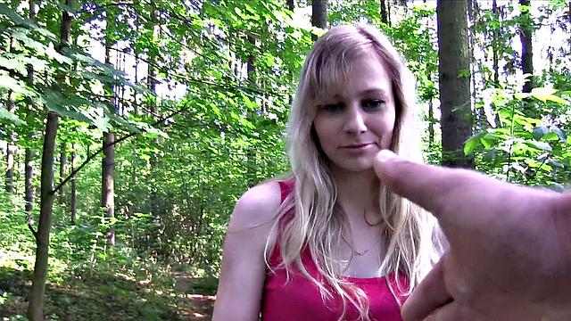 Blonde fucks a stranger for cash