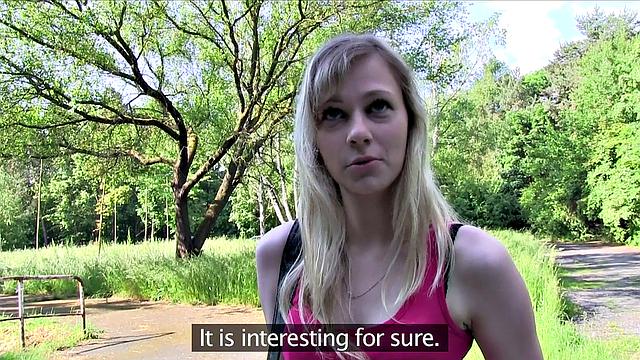 Blonde fucks a stranger for cash