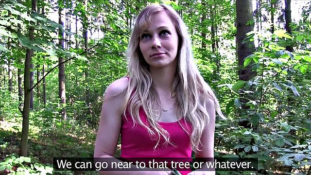 Blonde fucks a stranger for cash